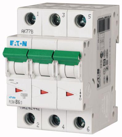 xPole PLSM MCB Mini Circuit Breaker 3P, 6 A, 10 kA, Curve C