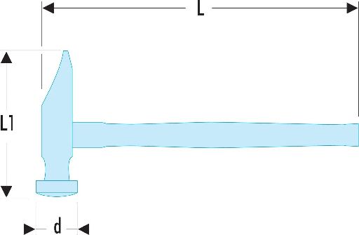 860h32 Facom Steel Head Dinging Hammer with Hickory Wood Handle, 570 g