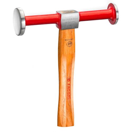 Facom Bumping Hammer, Planishing Hammer with Hickory Wood Handle, 600 g