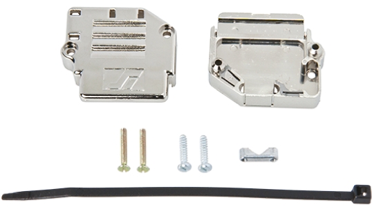 Amphenol Communications Solutions 863093C Series Thermoplastic Angled, Straight D-Sub Backshell, 15 Way Strain Relief
