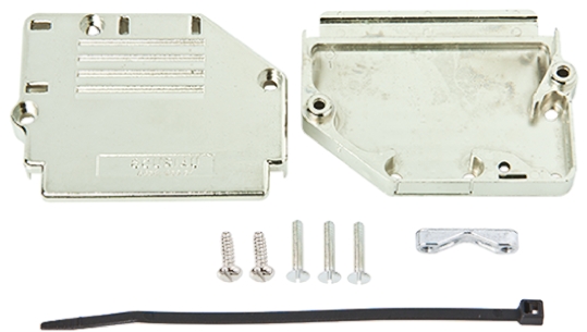Amphenol Communications Solutions 863093C Series Thermoplastic Angled, Straight D-Sub Backshell, 37 Way Strain Relief