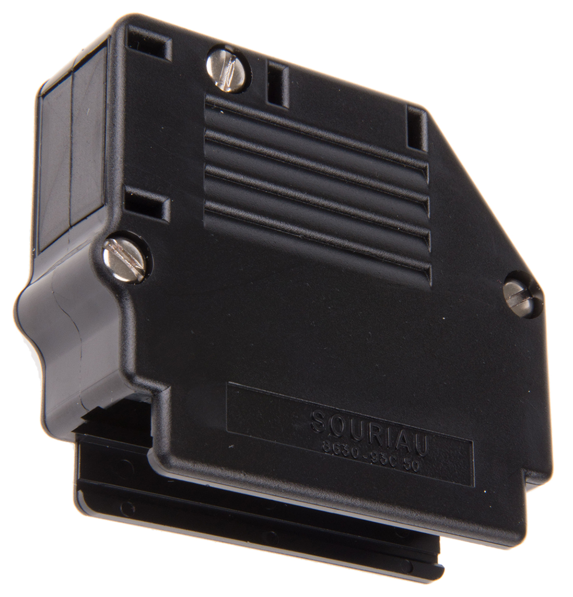 Amphenol Communications Solutions 863093C Series Thermoplastic Angled, Straight D-Sub Backshell, 50 Way Strain Relief