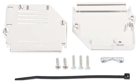 Amphenol Communications Solutions 863093C Series Thermoplastic Angled, Straight D-Sub Backshell, 50 Way Strain Relief
