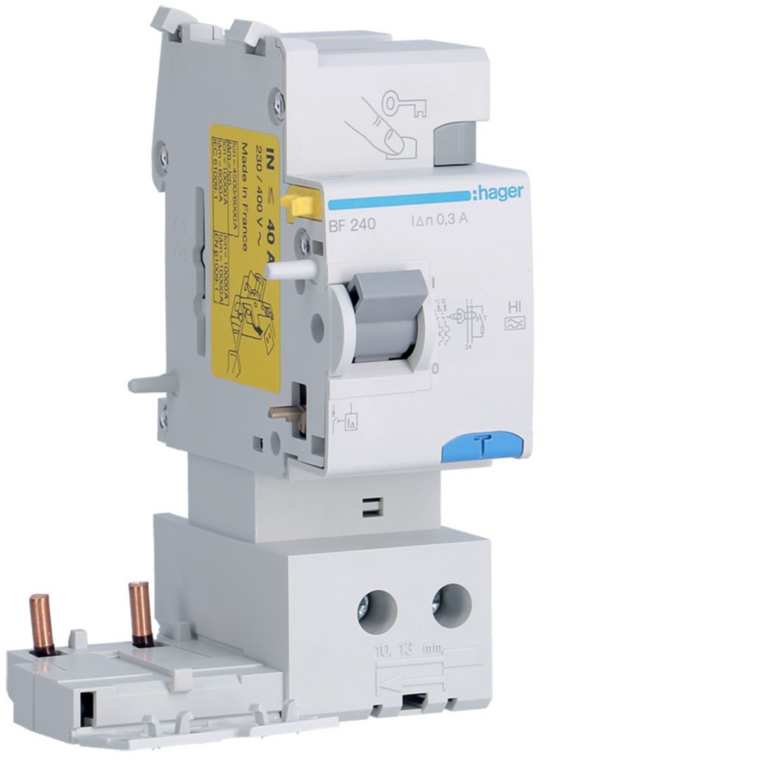 Hager BF RCCB, 40A, 2P Pole, 300mA, Type A