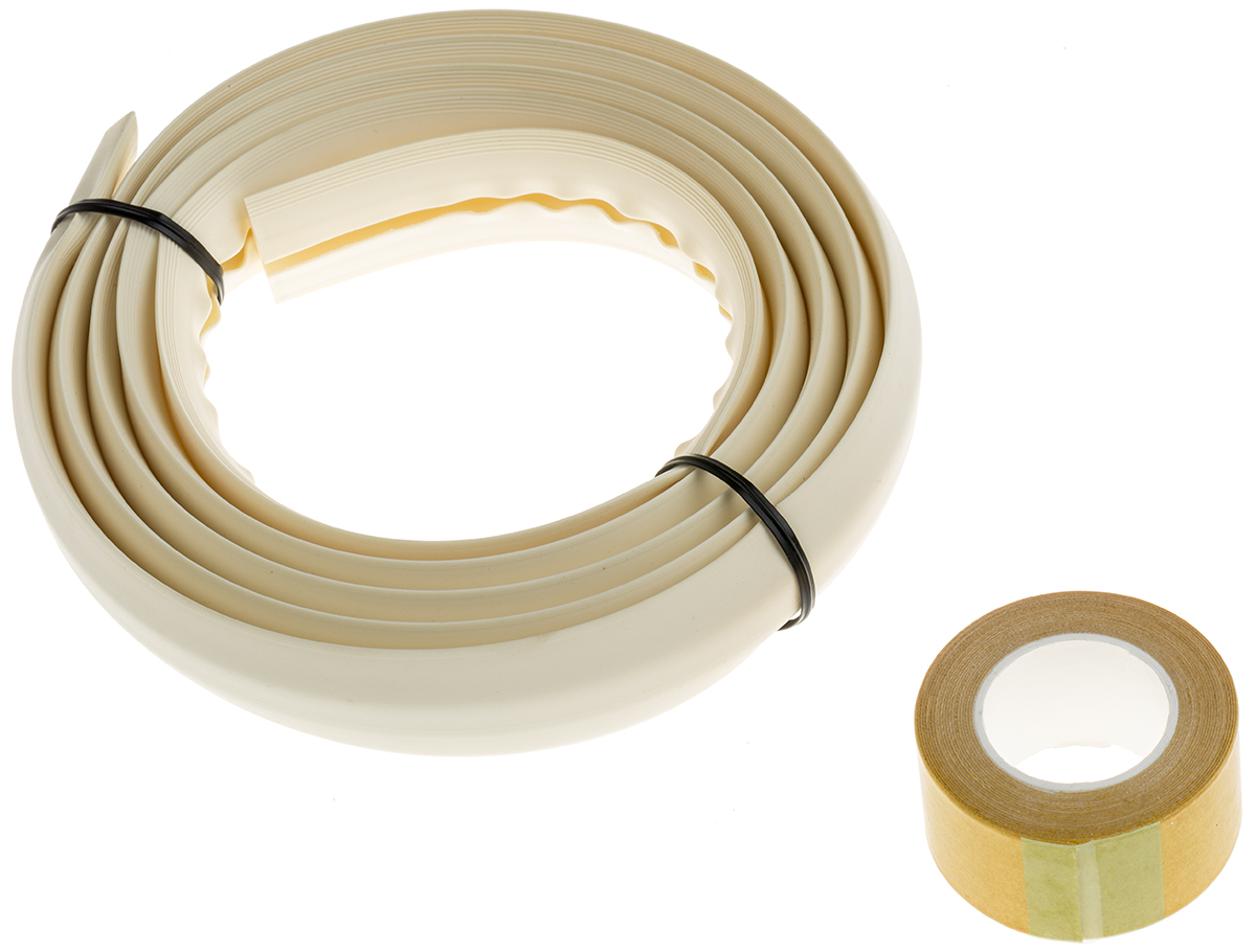 RS PRO 1.83 m White Cable Cover in Polyvinyl Chloride, 7.4 mm ID