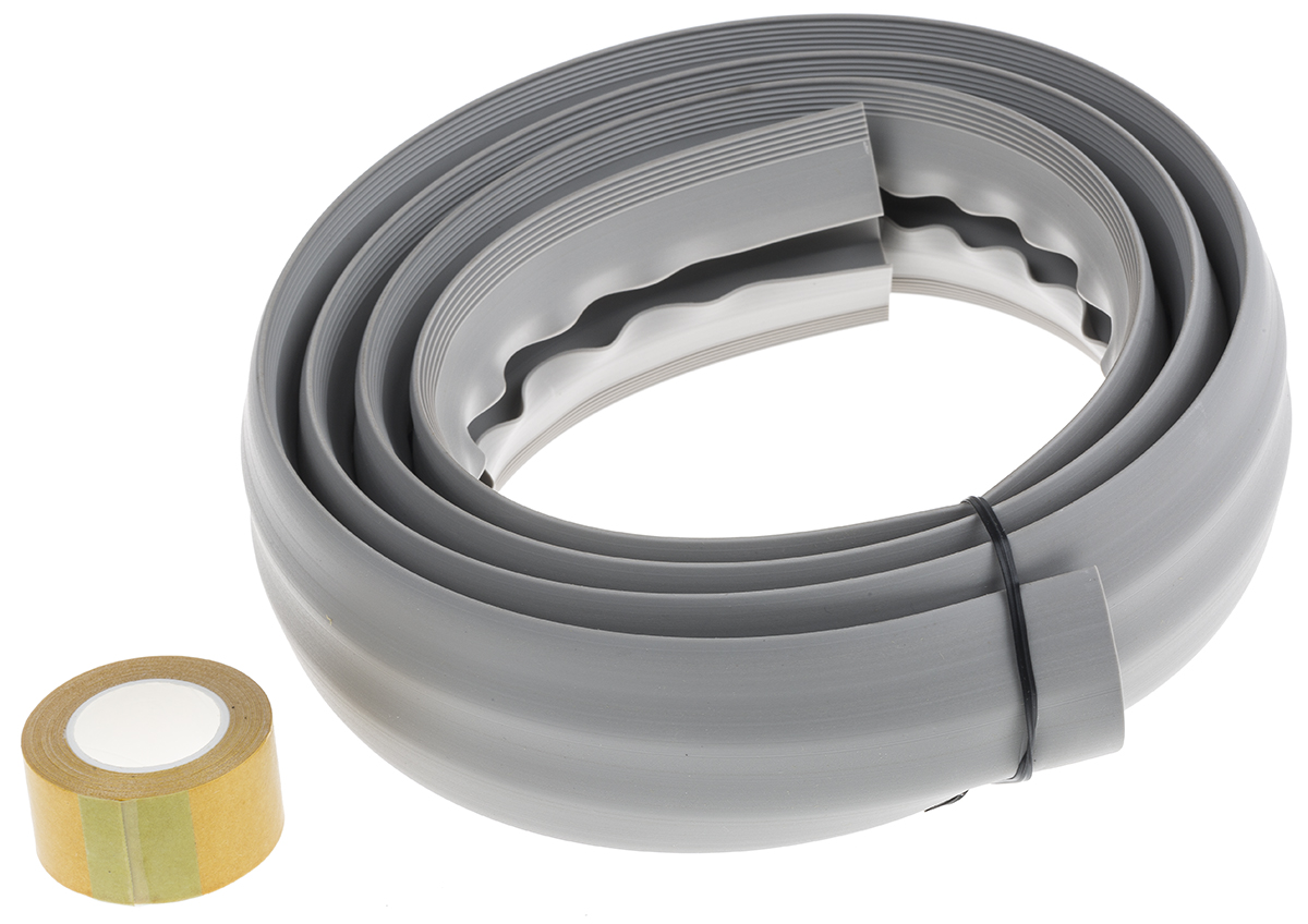 RS PRO 1.83 m Grey Cable Cover in Polyvinyl Chloride, 14.8 mm ID