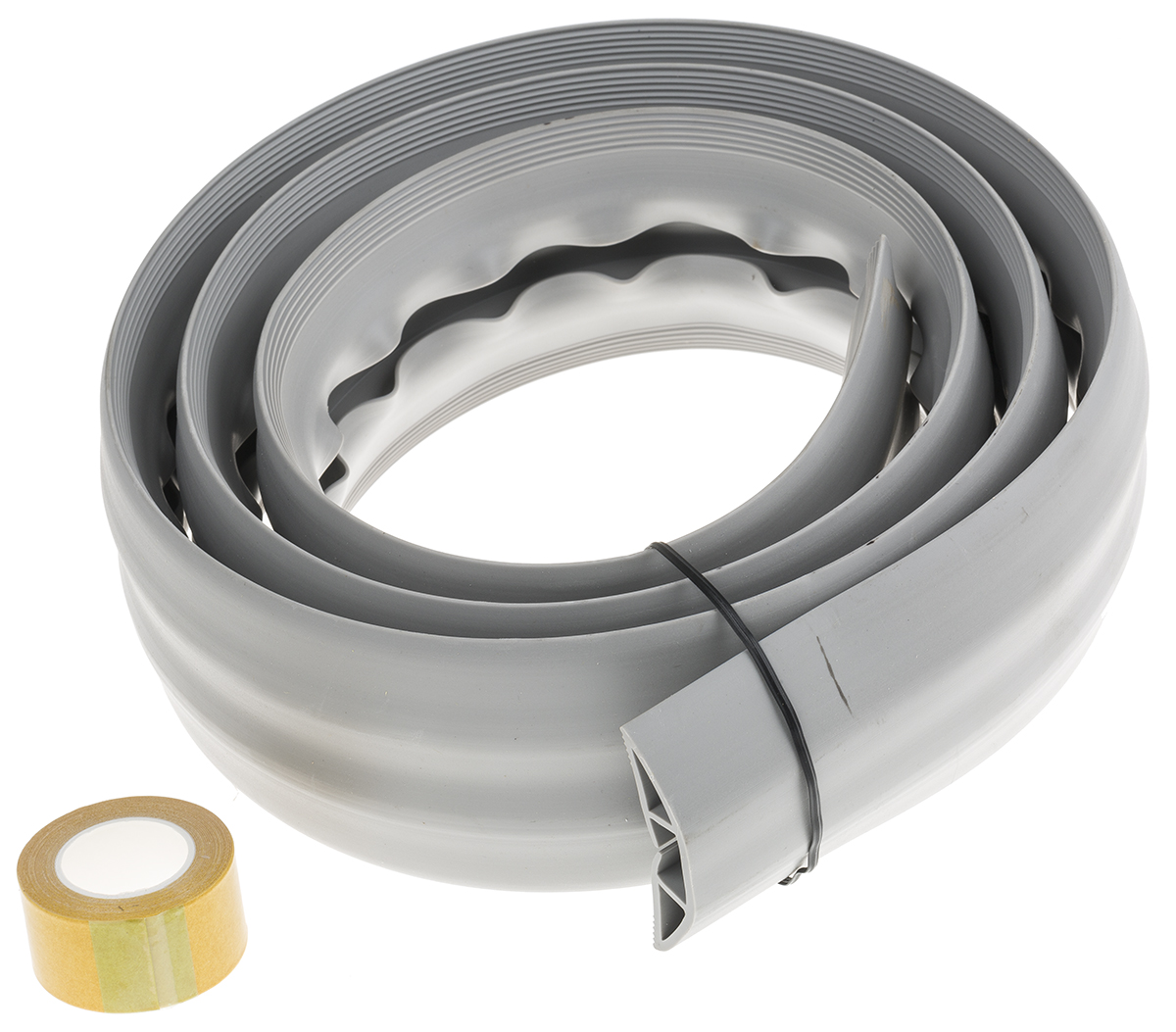 RS PRO 1.83 m Grey Cable Cover in Polyvinyl Chloride, 19 mm ID
