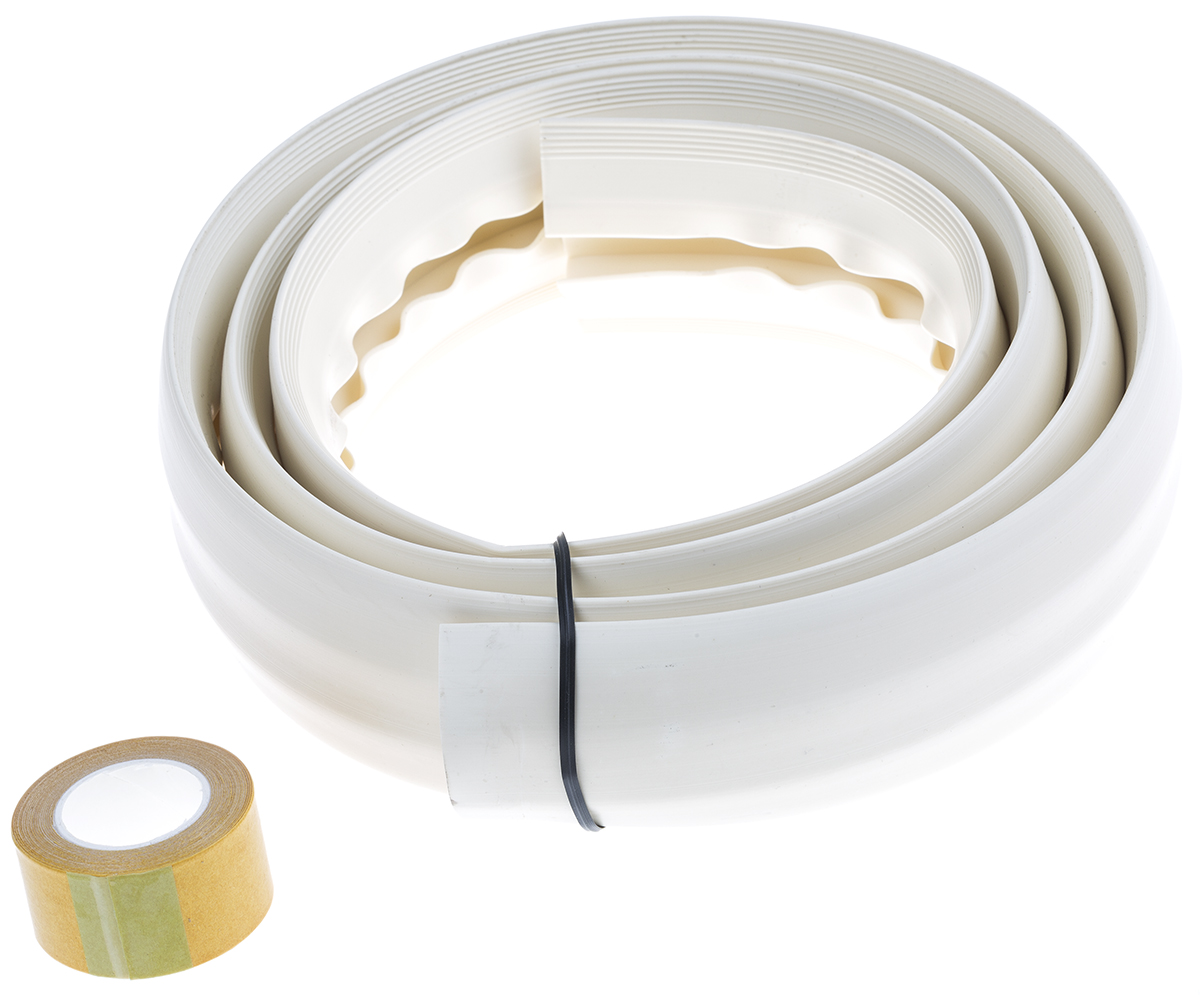 RS PRO 1.83 m White Cable Cover in Polyvinyl Chloride, 14.8 mm ID