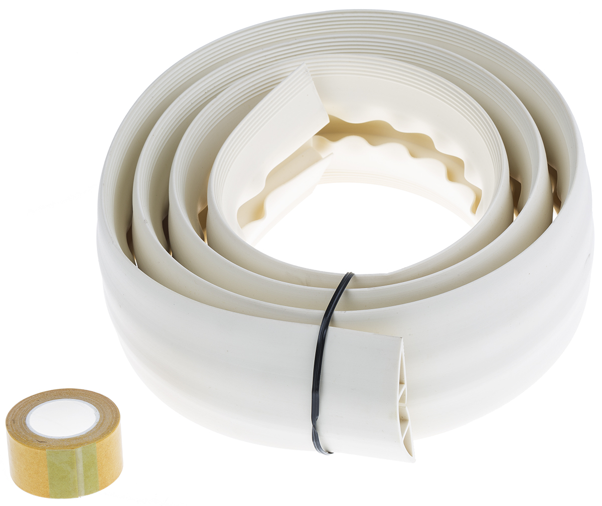 RS PRO 1.83 m White Cable Cover in Polyvinyl Chloride, 19 mm ID