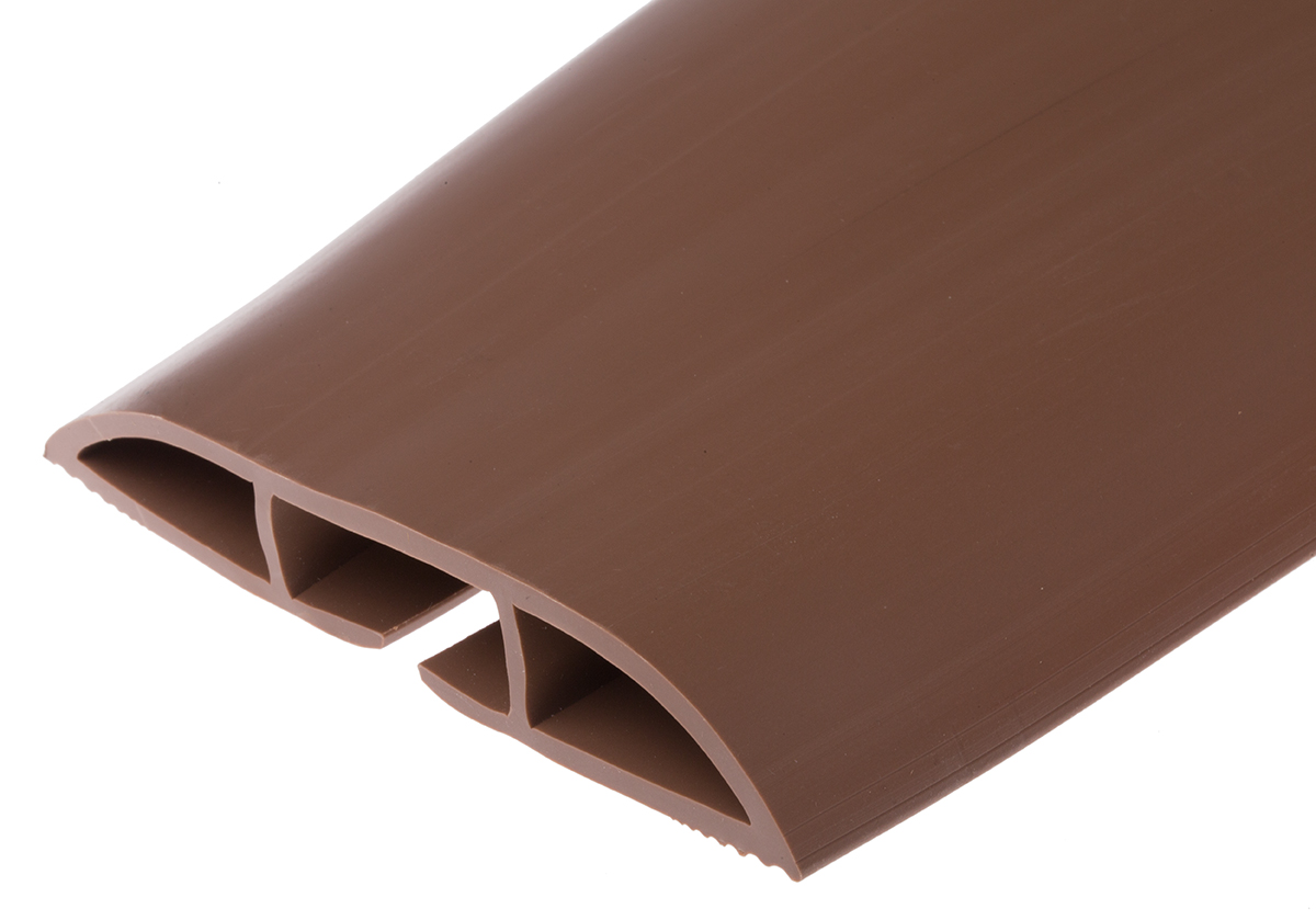 RS PRO 1.83 m Brown Cable Cover in Polyvinyl Chloride, 29.4 mm ID