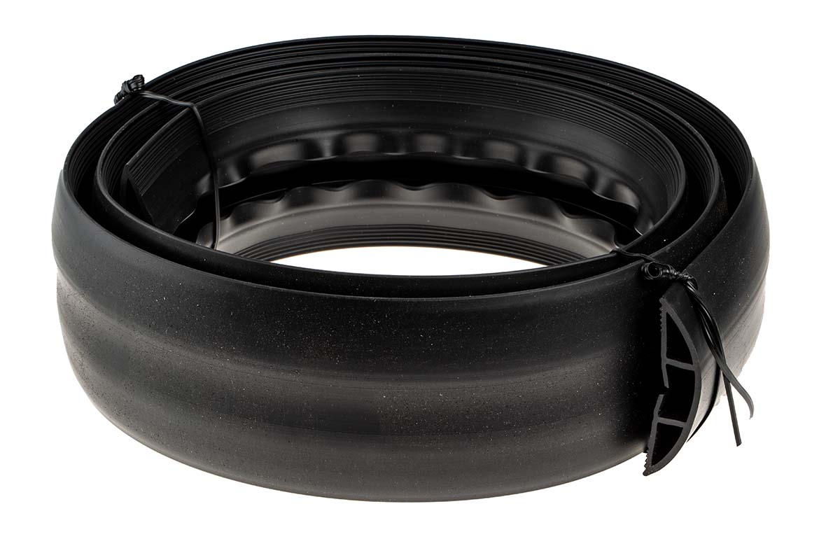 RS PRO 1.83 m Black Cable Cover in Polyvinyl Chloride, 22 mm ID