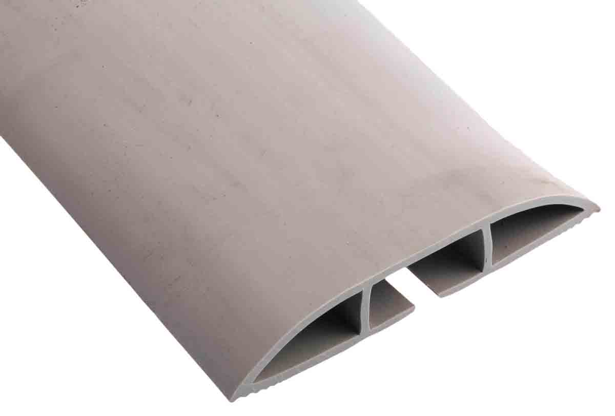 RS PRO 1.83 m Grey Cable Cover in Polyvinyl Chloride, 29.4 mm ID