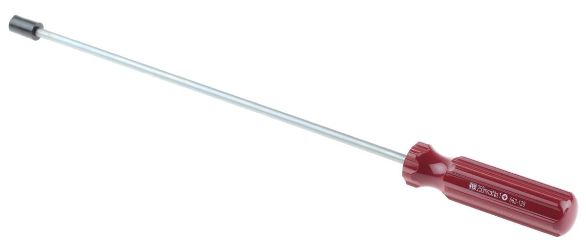 663-128 RS Pro 10 in Chrome Vanadium Steel Standard Screwdriver, Phillips; Crosspoint PH1 Tip, Cellulose Acetate