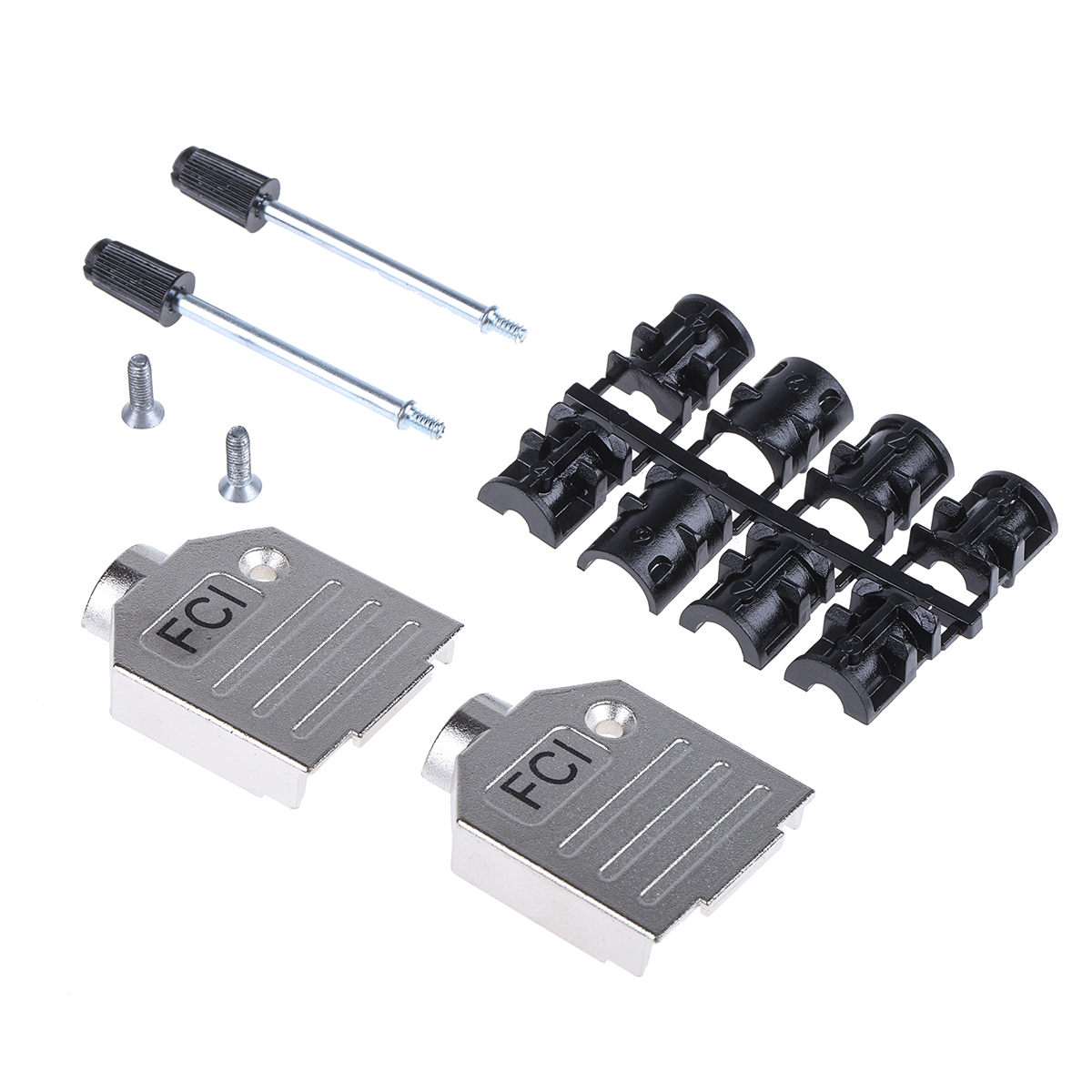 Amphenol Communications Solutions 8655MH Series Die Cast Zinc Straight D-Sub Backshell, 9 Way Strain Relief