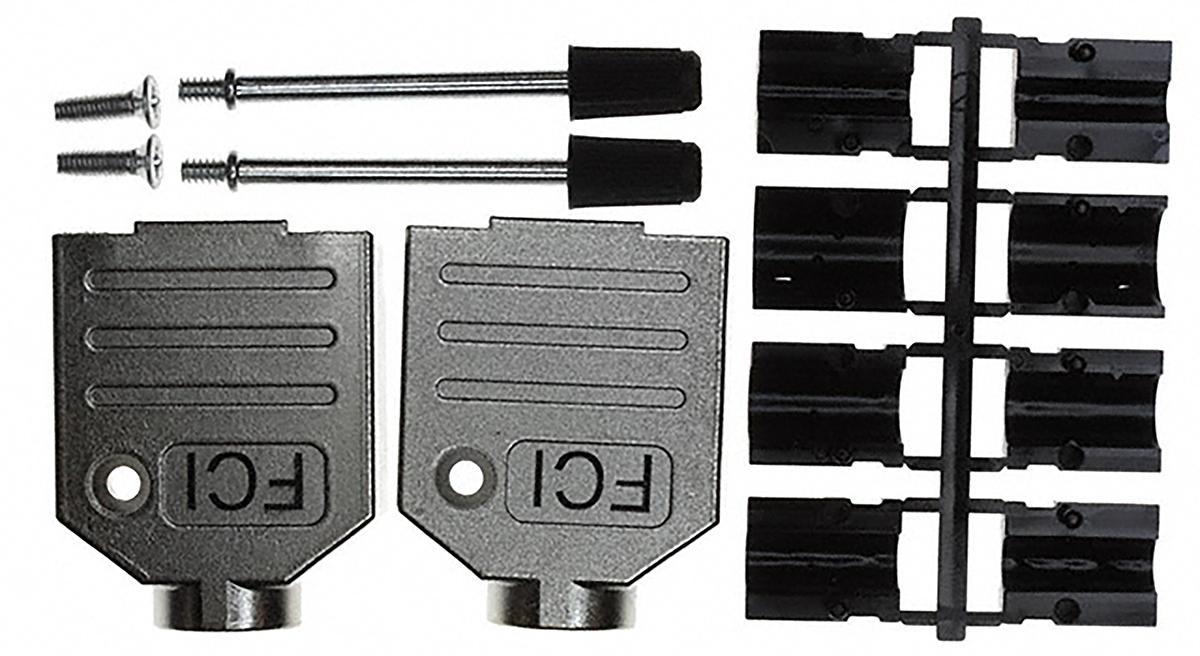Amphenol Communications Solutions 8655MH Series Die Cast Zinc Straight D-Sub Backshell, 9 Way Strain Relief