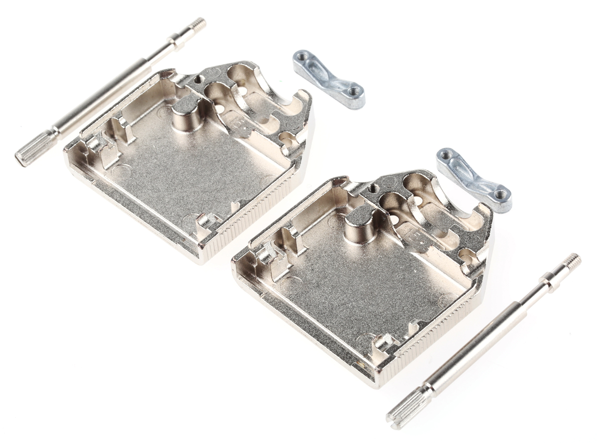 Amphenol Communications Solutions 8655MH Series Die Cast Zinc Straight D-Sub Backshell, 15 Way Strain Relief