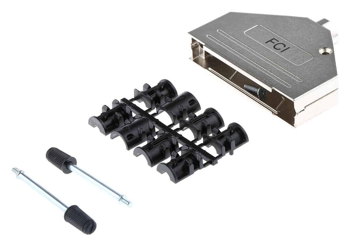 Amphenol Communications Solutions 8655MH Series Die Cast Zinc Straight D-Sub Backshell, 37 Way Strain Relief