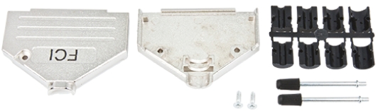 Amphenol Communications Solutions 8655MH Series Die Cast Zinc Straight D-Sub Backshell, 37 Way Strain Relief