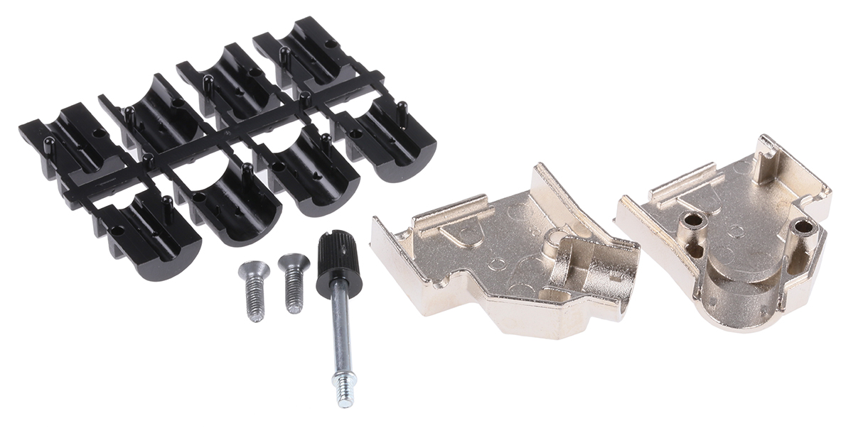 8655mhra0901klf Amphenol Communications Solutions 8655MHR Series Die Cast Zinc Angled D-Sub Backshell, 9 Way Strain Relief