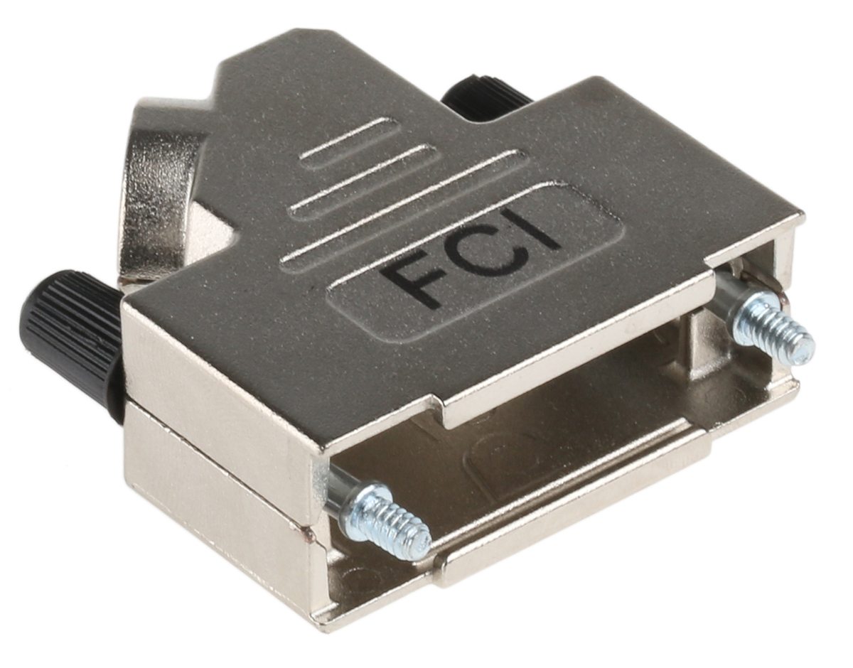 Amphenol Communications Solutions 8655MHR Series Die Cast Zinc Angled D-Sub Backshell, 15 Way Strain Relief