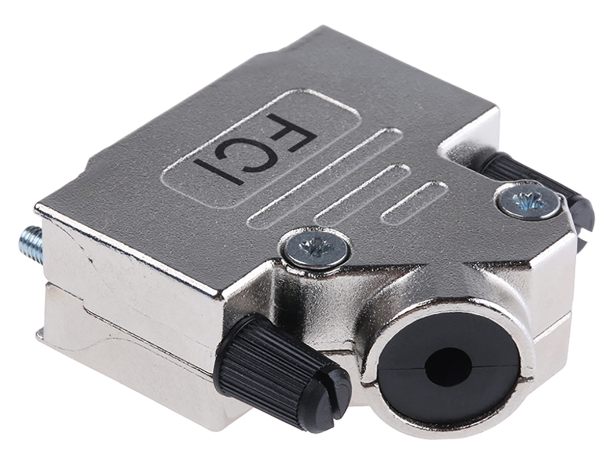 8655mhra1502klf Amphenol Communications Solutions 8655MHR Series Die Cast Zinc Angled D-Sub Backshell, 15 Way Strain Relief