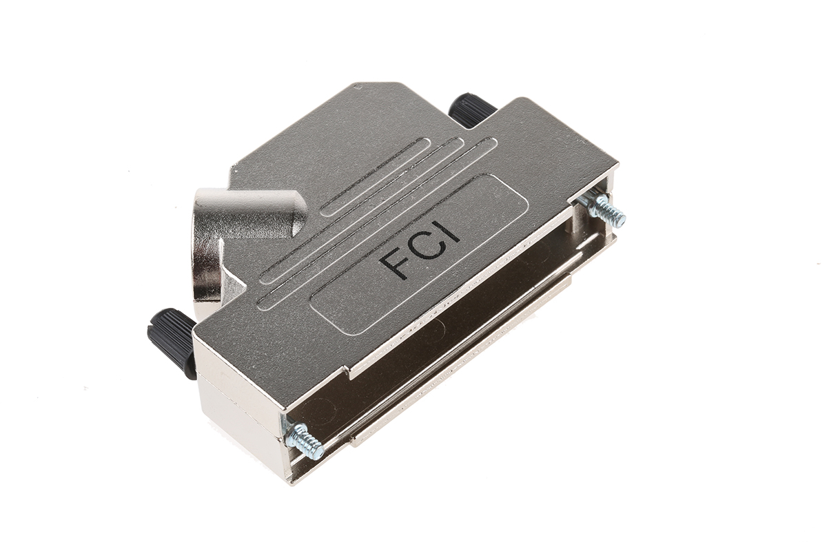 8655mhra5001klf Amphenol Communications Solutions 8655MHR Series Die Cast Zinc Angled D-Sub Backshell, 50 Way Strain Relief