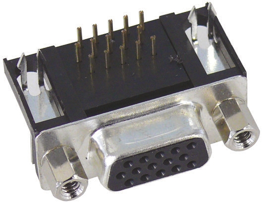 HARTING 44 Way Right Angle Through Hole D-sub Connector Socket, 2.29mm Pitch, with 4-40 UNC Female Screwlocks,