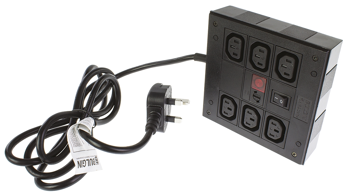 Bulgin IEC C13 6 Gang Power Distribution Unit, 2m Cable, 10A, 250 V ac