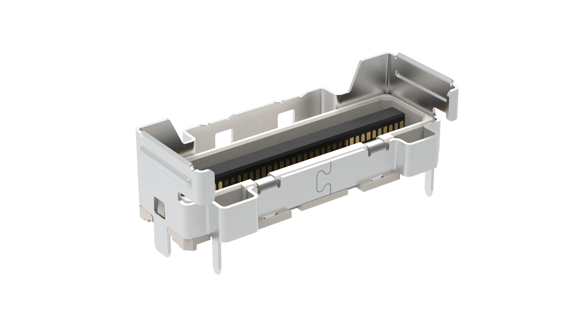 Amphenol Communications Solutions G991B322 Series Vertical Receptacle Edge Connector, PCB, 74-Contacts, 0.6mm Pitch,