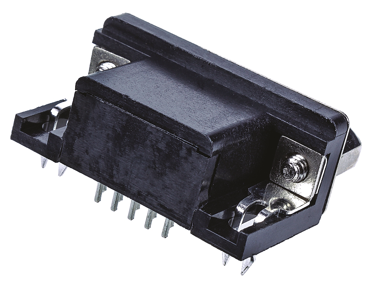 09561527613 HARTING 15 Way Right Angle Through Hole D-sub Connector Socket, 2.29mm Pitch, with 4-40 UNC Female Screwlocks,