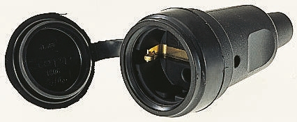 Kopp Mains Connector Black Rubber