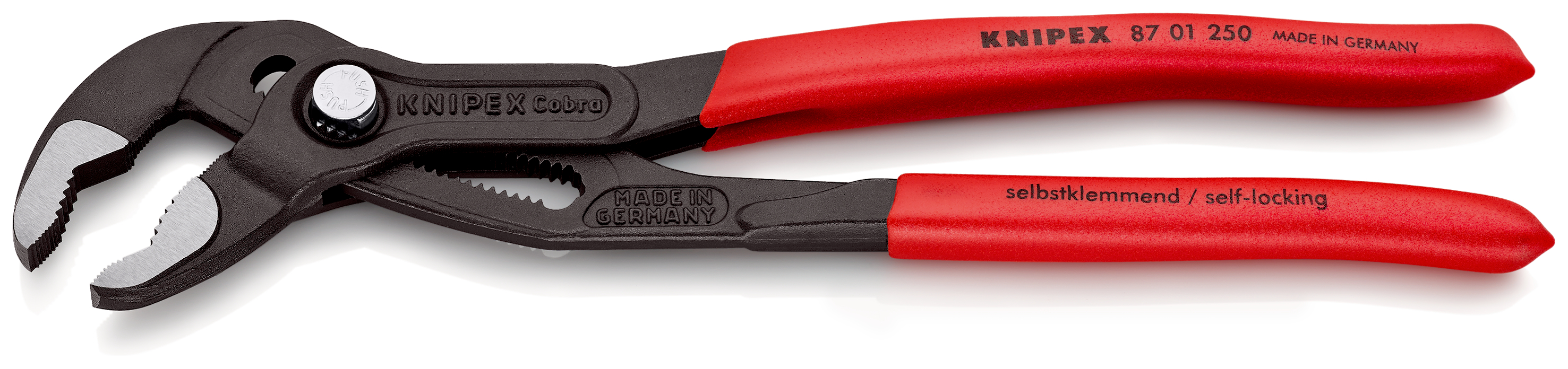 87-01-250 Knipex Cobra® 1-Piece Hightech Water Pump Pliers, 249 mm Overall, 1.38m Jaw