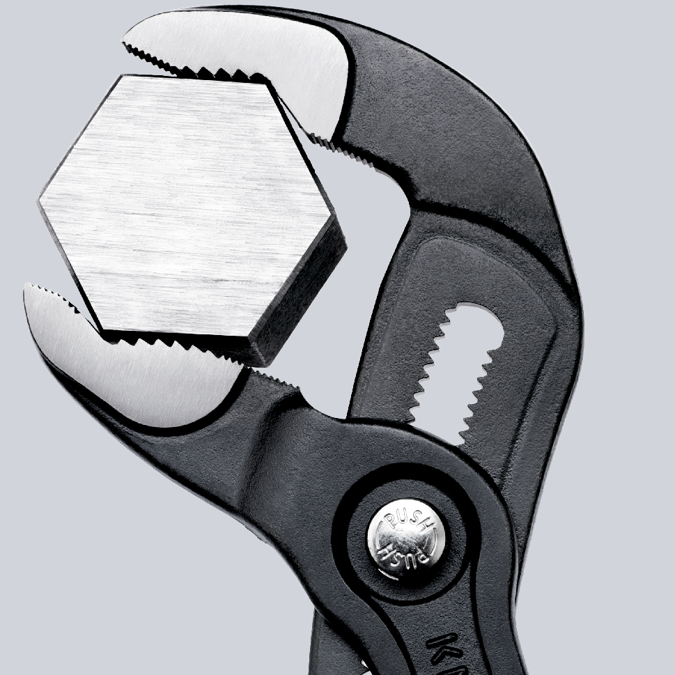 87-01-250 Knipex Cobra® 1-Piece Hightech Water Pump Pliers, 249 mm Overall, 1.38m Jaw