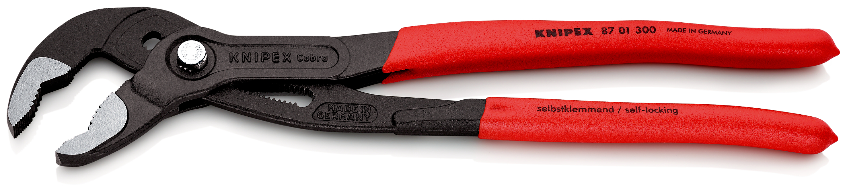 87-01-300 Knipex Cobra® 1-Piece Hightech Water Pump Pliers, 300 mm Overall, 0.42in Jaw