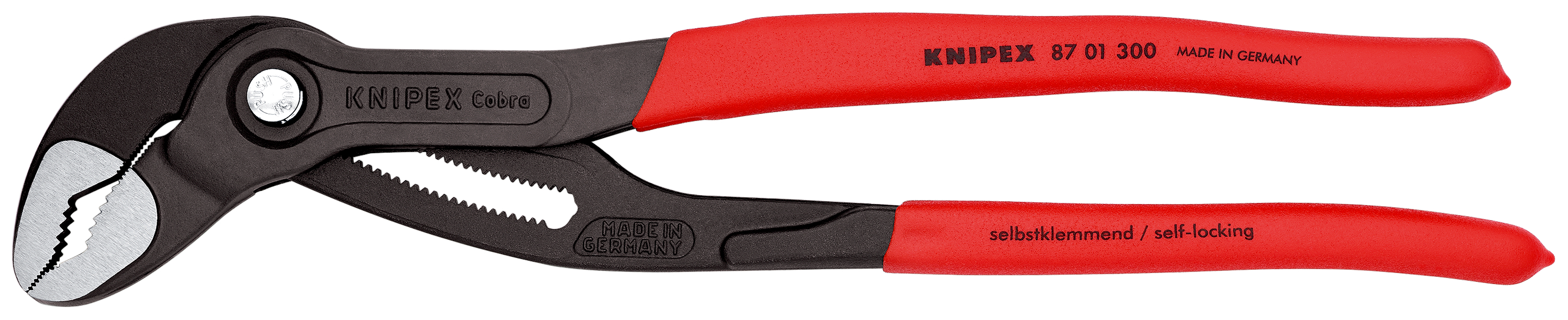 87-01-300 Knipex Cobra® 1-Piece Hightech Water Pump Pliers, 300 mm Overall, 0.42in Jaw