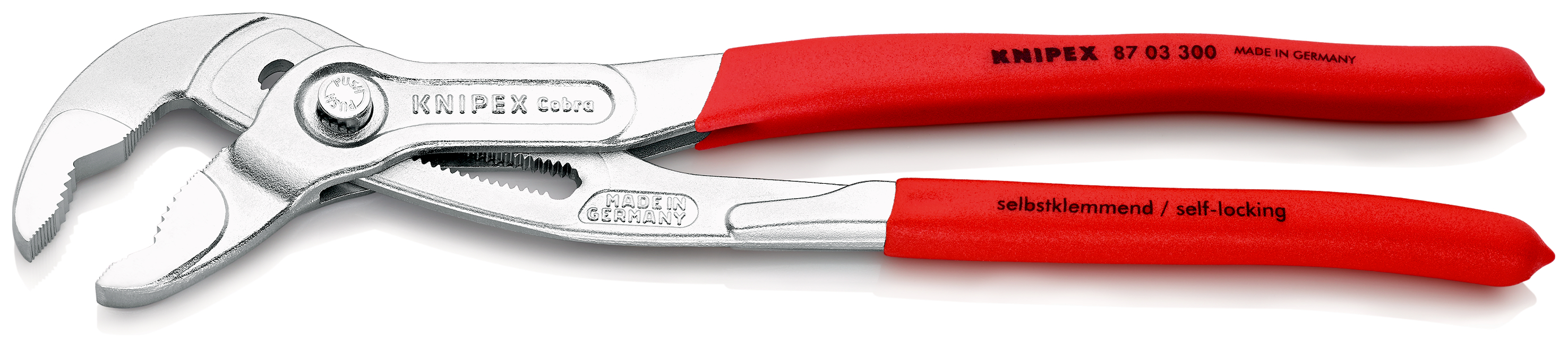 87-03-300 Knipex Cobra® Hightech Water Pump Pliers, 305 mm Overall, 0.42in Jaw