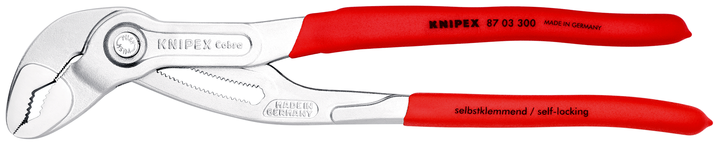 87-03-300 Knipex Cobra® Hightech Water Pump Pliers, 305 mm Overall, 0.42in Jaw