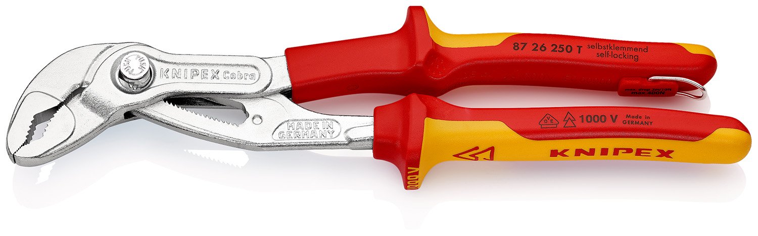 Knipex Cobra® 1-Piece Water Pump Plier, 250 mm Overall VDE/1000V Approved, 46mm Jaw