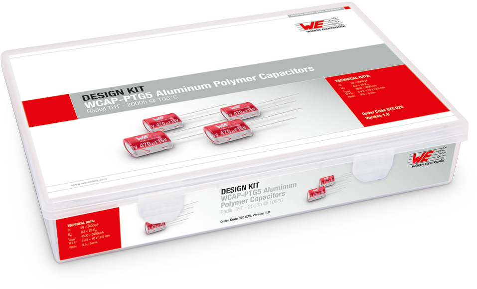 Wurth Elektronik, Through Hole Aluminium, Polymer Capacitor Kit 32