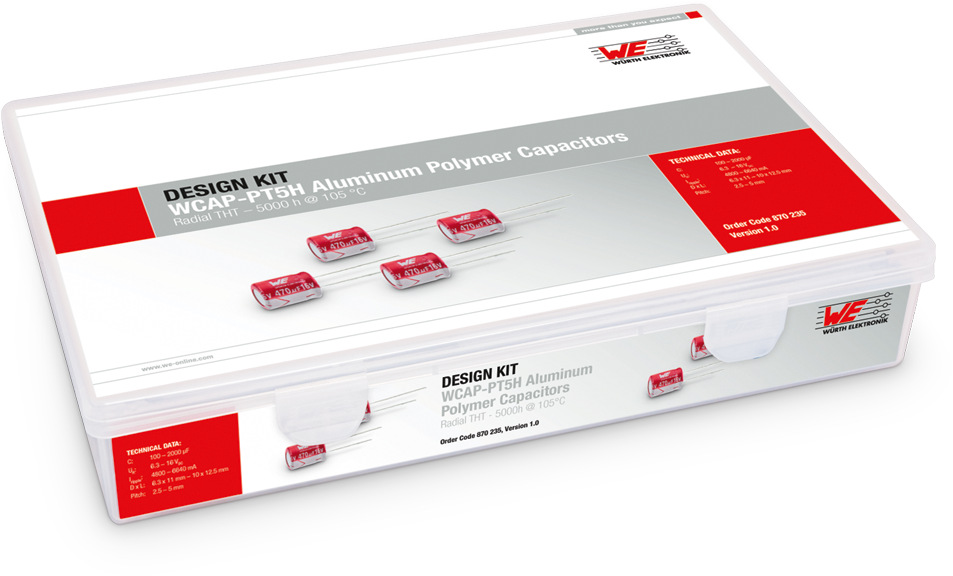 Wurth Elektronik, Through Hole Aluminium, Polymer Capacitor Kit 15