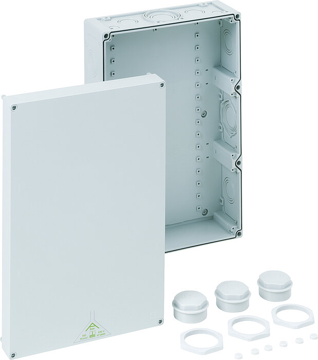 Spelsberg Abox 700-L Series Grey Polystyrene Junction Box, IP54, IP65, 0 Terminals, 450 mm, 300mm 132 mm