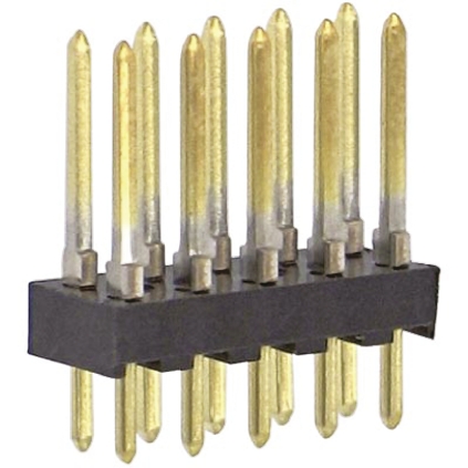 TE Connectivity AMPMODU MOD II Series Straight Through Hole Pin Header, 12 Contact(s), 2.54 mm Pitch, 2 Row, Unshrouded