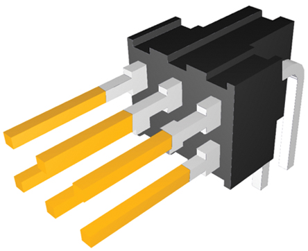 TE Connectivity AMPMODU MOD II Series Right Angle Through Hole Pin Header, 6 Contact(s), 2.54 mm Pitch, 2 Row,