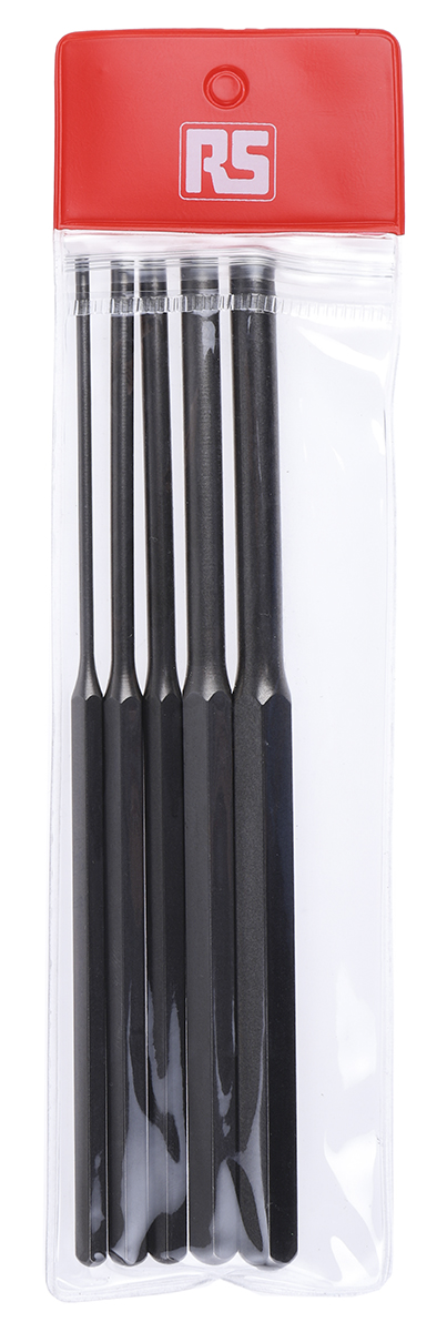 875-4761 RS PRO 5-Piece Punch Set, Parallel Pin Punch, 3mm, 9.5 mm Shank