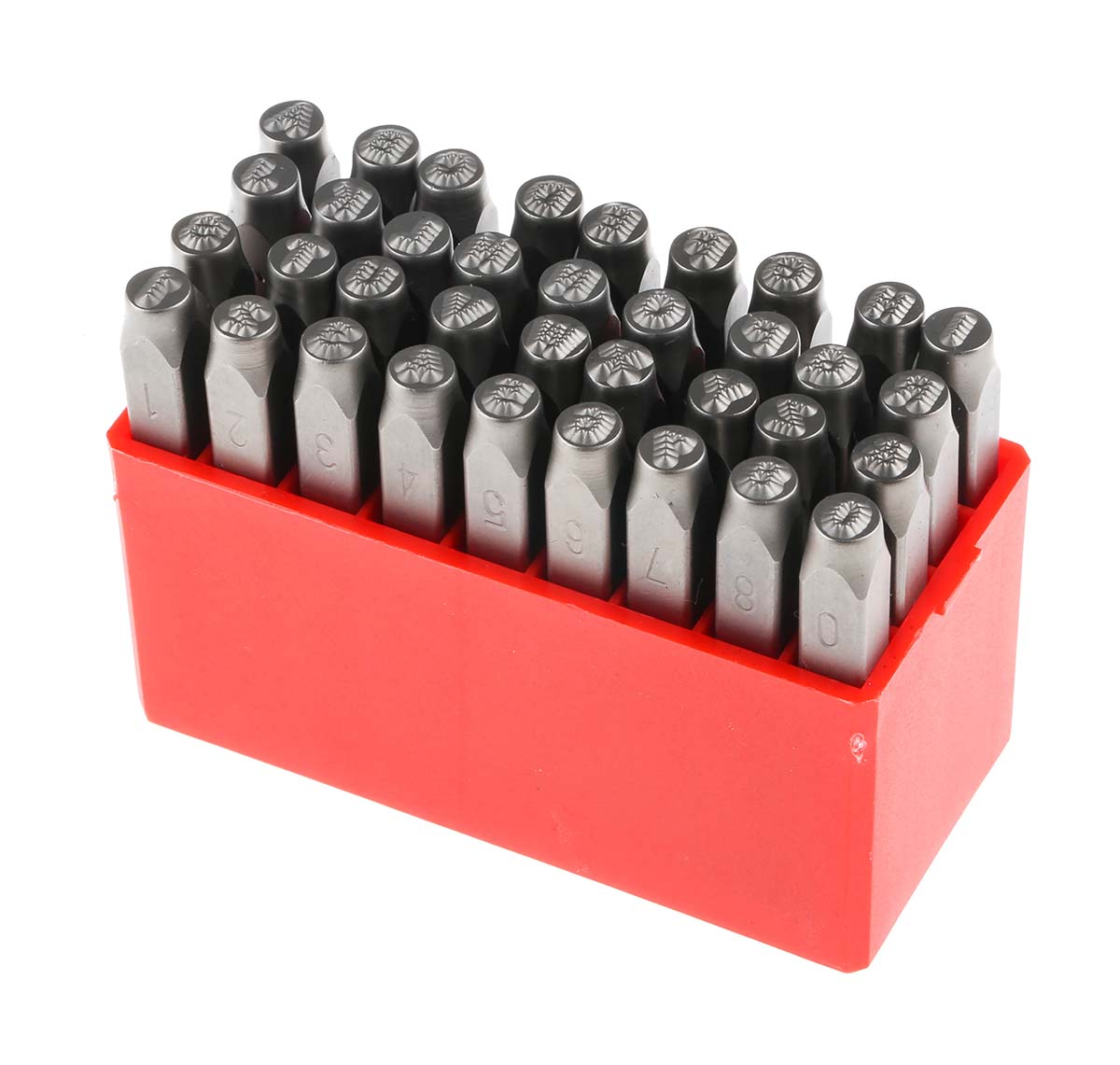 RS PRO 4 mm x 36 Piece Engraving Letter Punch Set, (Symbol &, 9 Pieces x 0-8 Number Dot Steel Stamp, Dot Font Type