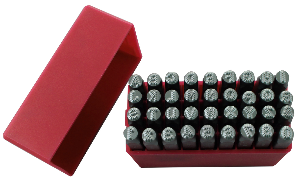 RS PRO 6 mm x 36 Piece Engraving Letter Punch Set, (27 Pieces x Capital A-Z English Letter Dot Steel Stamp, Symbol &, 9