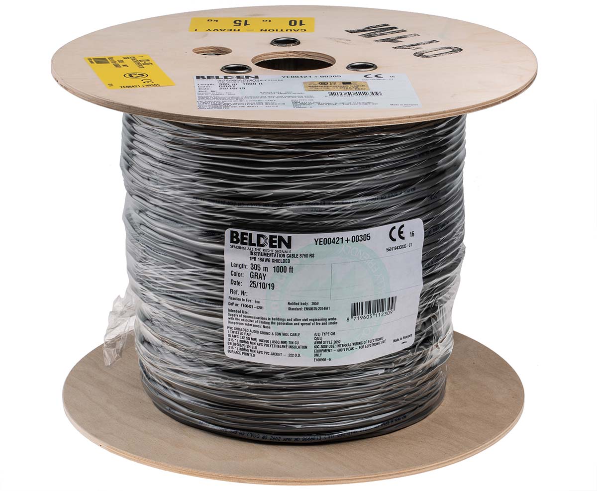 876001305 Belden YE00421 Series 1 Screened, 304 m, Silver