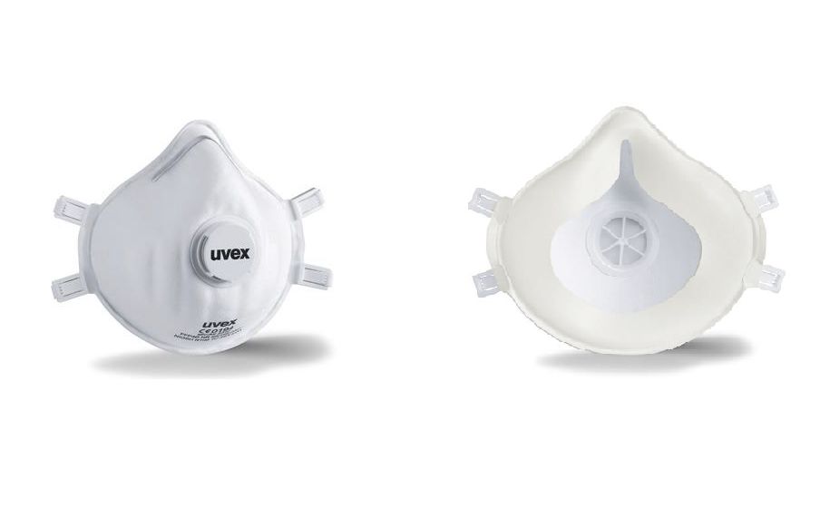 8762313 uvex White Polyester Face Mask for Food and Industrial Applications, Laboratory, Medical, Pharmaceutical One