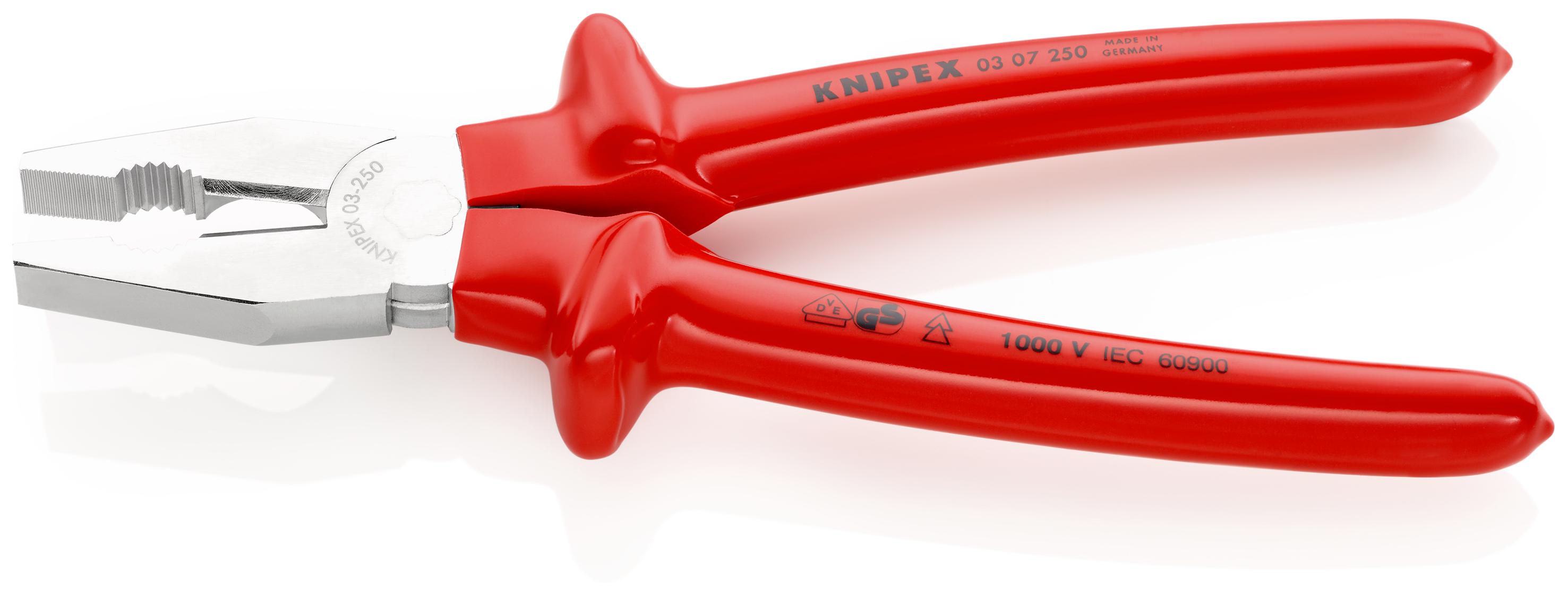 03-07-250 Knipex Combination Pliers, 260 mm Overall, Straight Tip, VDE/1000V