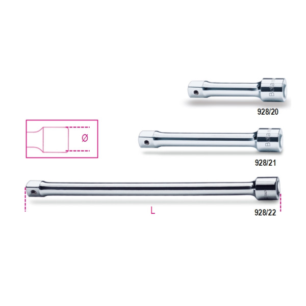 BETA 928/20 3/4 in Extension Bar, 100 mm Overall